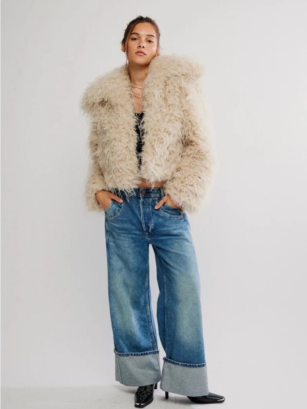 ๐ฏ๐น Free People ~ Moonlight Glam Faux Fur Jacket - Picture 10 of 14